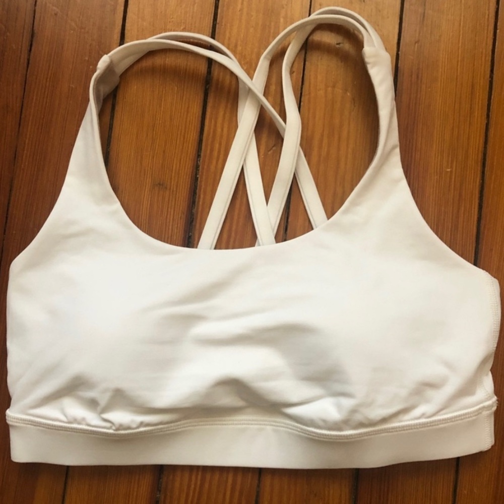 Lululemon White Energy Sports Bra Sz 6